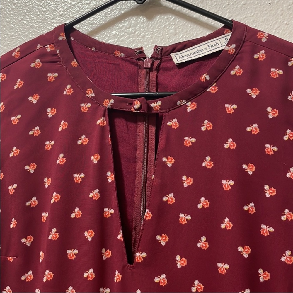 NWOT A&F Maroon Floral Romper - Picture 7 of 7